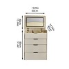 Vanity Desk with Flip Mirror LED Light and Glass Top Makeup Table with 3 Drawers and Stool for Small Spaces-3irtyhousy - 4 of 4