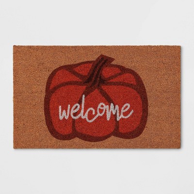 1'6"x2'6" 'Welcome' Pumpkin Harvest Doormat Dark Orange - Room Essentials™