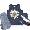 The Juniper Shop White Daisy Youth Tank Top - L - Navy - 3 of 4