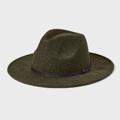 Men's Poly Wool Fedora - Goodfellow & Co™ Olive Green L/xl : Target