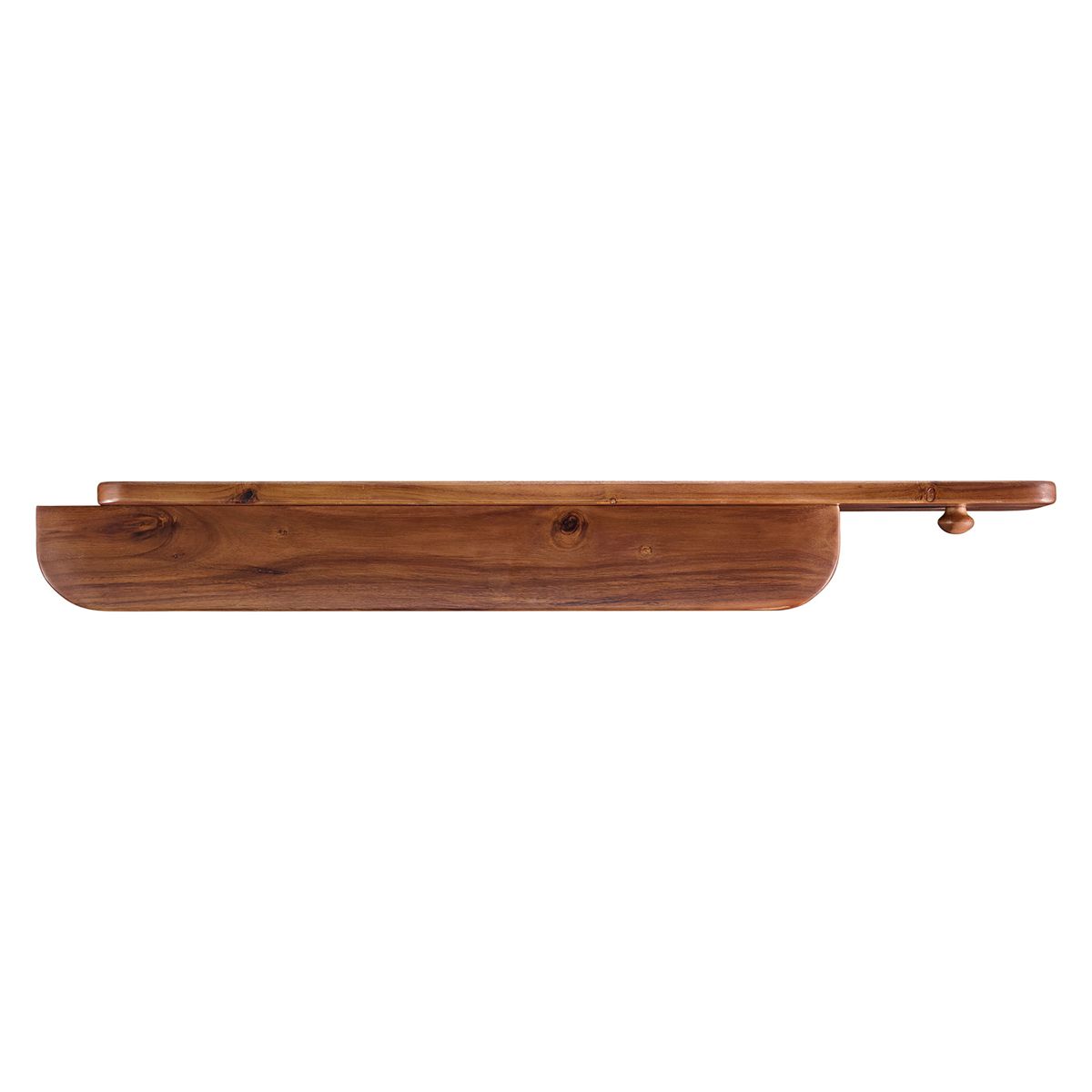 Alaterre Furniture Calais Coat Rack with Shelf, Wall Mount Shelf with 4 Coat Hooks and Peg, Acacia Wood Wall Hangers, Warm Chestnut - thumbnail 8