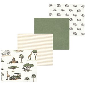 Luvable Friends Hudson Baby Flannel Receiving Blankets 4pk - 1 of 2