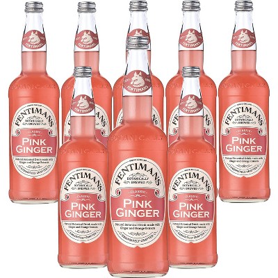 Fentimans Botanically Brewed Pink Ginger Sparkling Soda, 8 Pack, 9.3 fl oz Bottles – Premium Craft Soda/Mixer for Cocktails & Refreshing Drinks