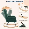 Acekool Nursery Rocking Chair, 300lb Glider with Wood Legs & Side Pockets, Teddy Upholstered Glider for Nursery - 3 of 4