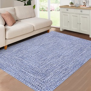 COZONY Washable Modern Area Rug Runner with Non-Slip Backing, Low Pile Braided Print Accent Carpet Mat for Living Room and Bedroom - 1 of 4