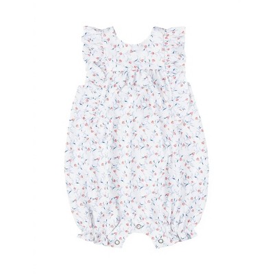 Girl ' Floral Knit Criss-Cross Back Romper - Petit Confection