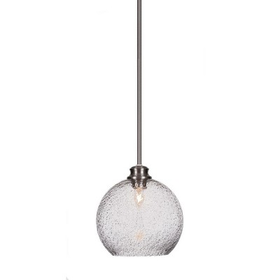 Toltec Lighting Kimbro 1 - Light Pendant in  Brushed Nickel with 9.5" Smoke Bubble Shade