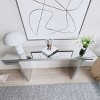 60" Silver Mirrored Console Table with Fluted Glass,Scratch-Resistant Glam Entryway Table for Living Room–The Pop Home - 3 of 4