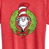 Women's The Cat in the Hat Cat Wreath Short Sleeve Graphic T-Shirt - Heather Red - Small - 2 of 4