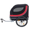 LAOTIES Large Folding Dog Bike Trailer,Pet Carrier with Steel Frame and All Terrain Wheels for Outdoor Use - 3 of 4