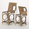 14" Patinaed Open-Frame Lanterns - Set of 2, Brown - 4 of 4