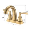 ALEXOUN  2 Handle 4 Inch Centerset Bathroom Sink Faucet with Pop-Up Drain, Brushed Gold - 3 of 4