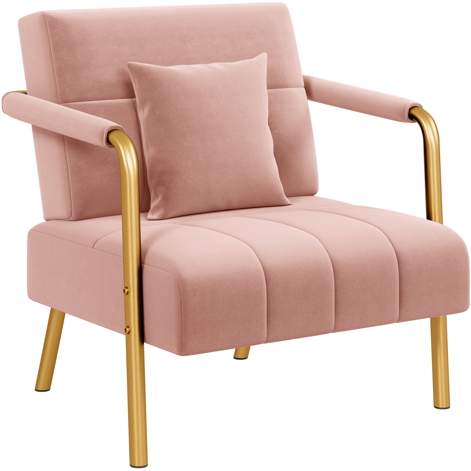 Yaheetech Oversized Velvet Accent Armchair for Living Room, Bedroom, Office, Pink