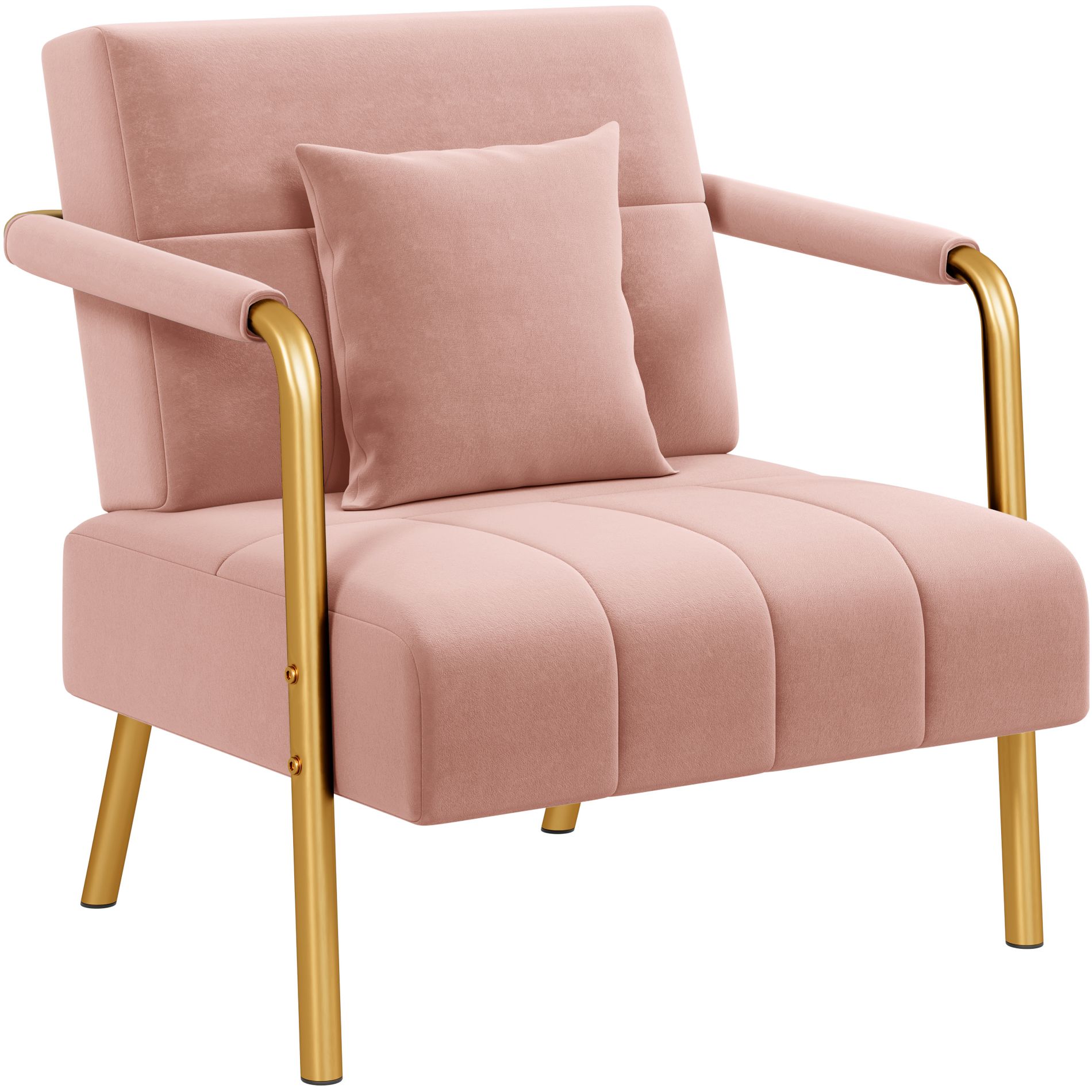 Yaheetech Oversized Velvet Accent Armchair for Living Room, Bedroom, Office, Pink