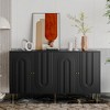 Modern Lacquer 4-Door Wooden Cabinet Sideboard Buffet Server with Adjustable Shelves for Living Room, Dining Room, Entryway, Office - 2 of 4