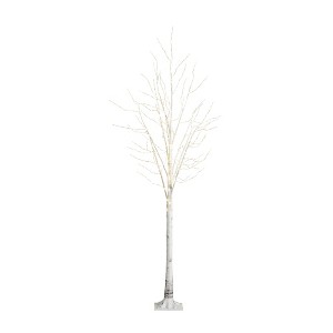 Nearly Natural 8-ft Pre-Lit Artificial White Birch Tree with 500 Warm White LED Lights - 1 of 4