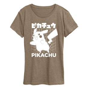 Women's - Pokémon - Pikachu Kanji Short Sleeve Graphic T-Shirt - 1 of 3