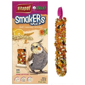 A&E Cage Company Smakers Treat Sticks Fruit Flavor Bird Treats - 400gms - 1 of 2