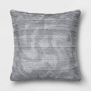 Geometric Patterned Pleated Satin with Metallic Embroidery Square Throw Pillow - Threshold™