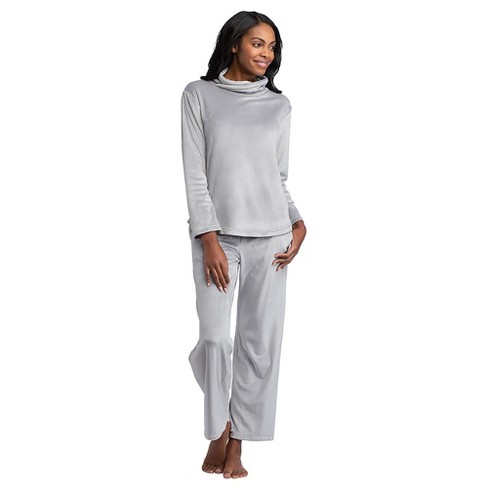 Softies Feather Velour Funnel Neck Lounge Set Grey Target