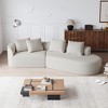 Oversized 112" Chenille Curved Cloud Sectional Sofa Couch with 4 Pillows, No Assembly Required - 2 of 4