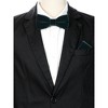 INSPIRE CHIC Men's Velvet Solid Color Adjustable Pre-Tied Bow Tie Pocket Square Set 2 Pcs - 4 of 4