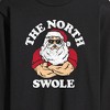 Men's - Instant Message - Christmas Santa Claus North Swole Long Sleeve Graphic T-Shirt - 2 of 4