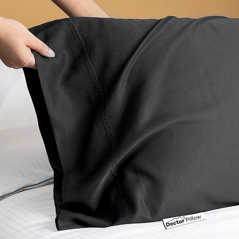 Doctor Pillow Black Pillow Cases Queen Size 2 Pack, Rayon  from Bamboo Cooling Pillowcases, 2 of 7
