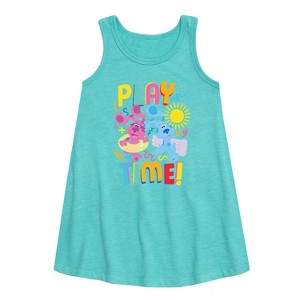 Girls' - Blue's Clues & You! - Play Time Graphic Sleeveless Aline Dress - 1 of 2