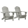 vidaXL Adirondack Chairs Patio Adirondack Chair with Tea Table Solid Wood Fir - Gray - 2 of 4