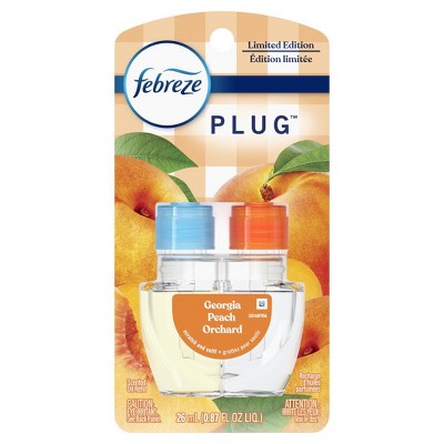 Febreze Plug In Air Freshener, Odor-Fighting Scented Oil Refill, Georgia Peach Orchard, 1 Refill