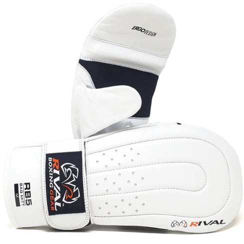 Rival Boxing Rb5 Hook And Loop Bag Glove Mitts - Large - White