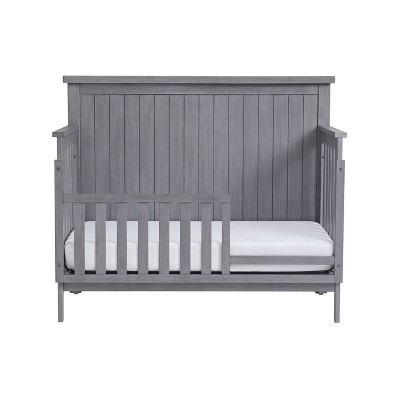 Gray Wooden Toddler Guard Rail for Crib Conversion