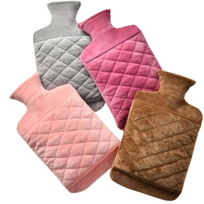 EBF Home 2 Liter Hot Water Bottle with Hand Warming Pocket Hand Feet Warmer, Menstrual Cramps, Neck Shoulder Pain Relief