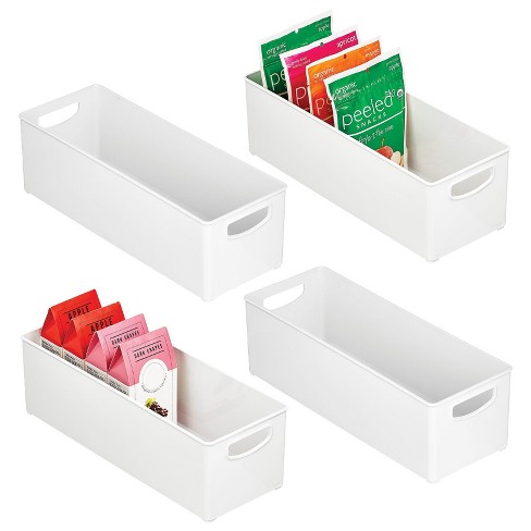 Mdesign Plastic Stackable Kitchen Organizer Storage Bin - 4 Pack - White :  Target