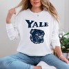 Yale Bulldog Distressed - Women's Garment Dyed Long Sleeve Graphic T-Shirt - 2 of 4
