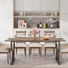 Whizmax Farmhouse Dining Table for 6 People, 70.8-Inch Rectangular Rustic Kitchen Wood, Dining Table Table with Heavy Duty Metal Legs for Dining Room - 4 of 4