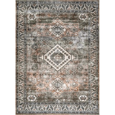 8'x10' Rectangle Loomed Medallion Area Rug Orange - nuLOOM