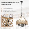 Tribesigns 5-Light Farmhouse Chandeliers for Dining Room, Hand-Woven Rattan Boho Pendant Lighting, Rustic Hanging Light Fixture for Kitchen Island - 4 of 4