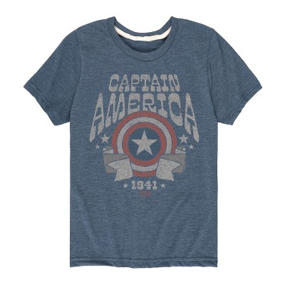 Boys' - Marvel - Captain America Band Short Sleeve Graphic T-Shirt