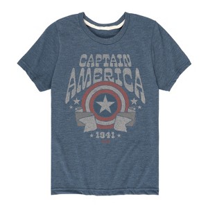 Boys' - Marvel - Captain America Band Short Sleeve Graphic T-Shirt - 1 of 3
