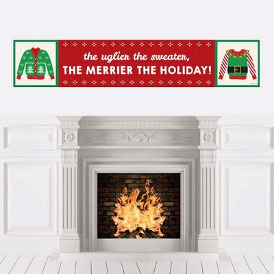 Big Dot of Happiness Ugly Sweater - Holiday and Christmas Party Decorations Party Banner