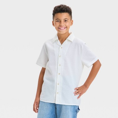 Boys' Short Sleeve Woven Button-Down Shirt - art class™