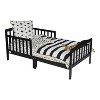 Yinvani Black Wood Baby Crib with Double Safety Guardrails - 3 of 4
