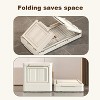 Stackable Storage Boxes With Lid 4-Tier Plastic Storage Bins Folding Storage Boxes Wardrobe Closet Containers for Bedroom Living Room 80 x 40 x 145cm - 4 of 4