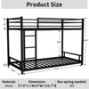 Racxily Metal Bunk Bed with Removable Stairs, Heavy Duty Sturdy Frame with 12" Under-Bed Storage for Teen & Adults - 2 of 4