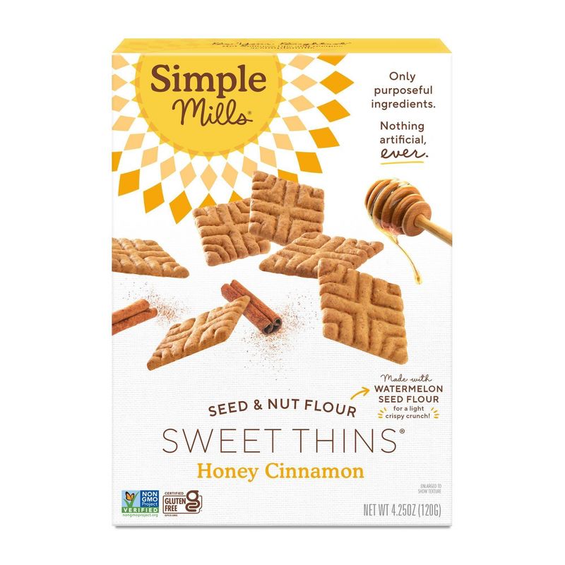 Simple Mills Honey Cinnamon Sweet Thins  - 4.25oz, 1 of 7