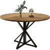 Industrial 47" Round Dining Table - Metal Pedestal Base & 4-Panel Wood Top for 4, Fits Dining/Kitchen/Living Room - 4 of 4