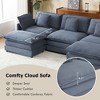 149.6" Modern Sofa Modular Sofa Couch Upholstered Corduroy L-Shape Sectional Sofa with Side Storage Pockets for Living Room, Beige - 4 of 4