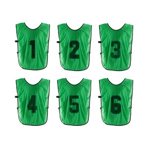 Unique Bargains Team Sports Reversible Numbered Soccer Training Vest 6 Pcs - 1 of 4